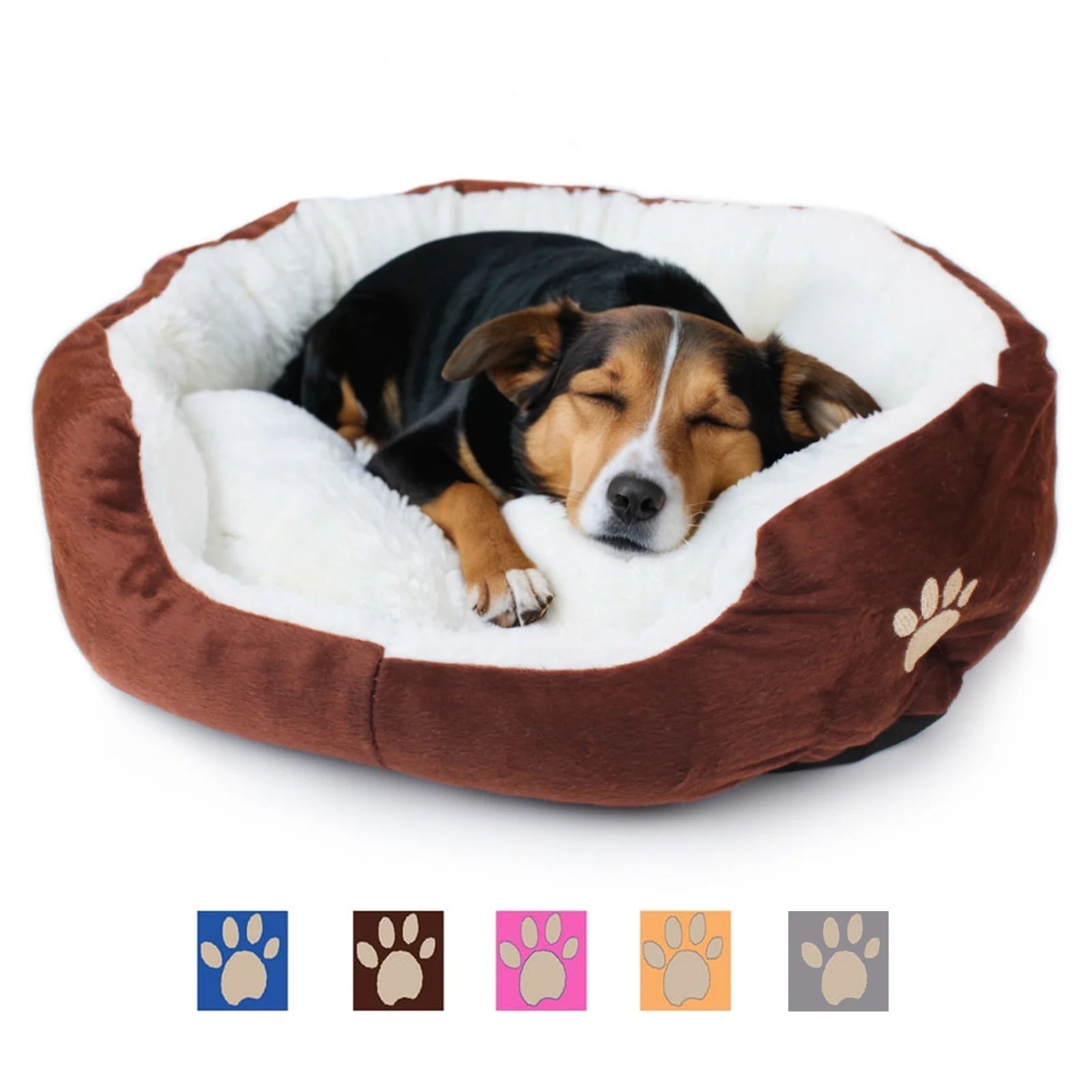 Dog Beds for Small Dogs Puppy Bed Pet Cats Bed with Removable Cushion for Indoor Cats Dogs, Brown